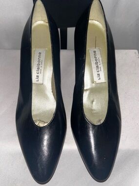 🌟RARE Vintage Liz Claiborne Made in Spain Black Leather Pumps - Size 6 1/2